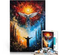 Puzzle da 1000 pezzi per adolescenti Ali d'angelo e sole per il giocattolo di sfida del gioco educativo offerte come regali per tutta la famiglia 52x38cm