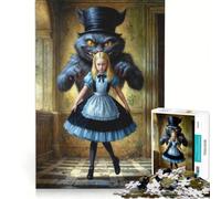 Puzzle da 1000 pezzi per adolescenti "Alice e il Gatto del Cheshire", gioco pratico, sfida impegnativa, collezione d'artista, opera d'arte 38x52cm
