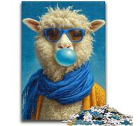 Puzzle da 1000 pezzi per adolescenti, Alpaca che soffia bolle, giochi educativi, decorazioni per la casa, decorazioni e regali unici (50x75cm)