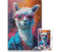 Puzzle da 1000 pezzi per adolescenti Alpaca Llama Arte Divertimento in famiglia e serata di giochi Modello di assemblaggio Ottimo regalo Dimensioni 50x75cm
