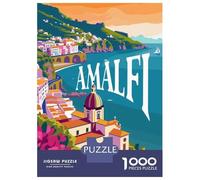 Puzzle Da 1000 Pezzi Per Adolescenti AMALFI Travel Poster Puzzle Per Adulti Gioco Rompicapo Regalo Di Compleanno Aiuta Ad Allenare Il Cervello 38x26cm/1000pcs