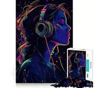 Puzzle da 1000 pezzi per adolescenti amanti della musica al neon, gioco intelligente e rilassante, con schema di assemblaggio, regalo perfetto (50x75cm)