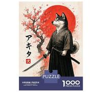 Puzzle Da 1000 Pezzi Per Adolescenti American Akita Samurai Puzzle Per Adulti Fai Da Te Giocattoli Antistress Regali Di Natale E Compleanno 52x38cm/1000pcs