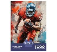 Puzzle Da 1000 Pezzi Per Adolescenti American Football Player in Action Painting Puzzle Per Adulti Antistress Decorazione Per La Casa Difficile Da Completare 38x26cm/1000pcs