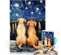 Puzzle da 1000 pezzi per adolescenti Amore per il Golden Retriever Regali di giochi impegnativi Giocattoli per la decorazione della casa 75x50cm