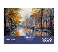 Puzzle Da 1000 Pezzi Per Adolescenti Amsterdam Canal Reflections Puzzle Per Adolescenti Gioco Per Famiglie Migliora La Memoria Regali Unici Per Compleanno E Natale 52x38cm/1000pcs