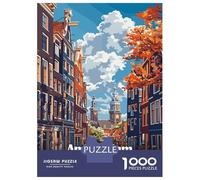 Puzzle Da 1000 Pezzi Per Adolescenti Amsterdam Netherlands Cityscape Art Puzzle Per Adulti Giochi Rilassanti Che Migliorano La Memoria Regali Unici Per Compleanno E Natale 52x38cm/1000pcs