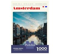 Puzzle Da 1000 Pezzi Per Adolescenti Amsterdam Netherlands Travel Art Puzzle Giochi Divertenti Regalo Decorativo Perfetto Per Amici E Familiari 38x26cm/1000pcs