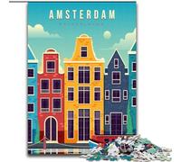Puzzle da 1000 pezzi per adolescenti Amsterdam Paesi Bassi Adatto per età dai 14 anni in su Gioco impegnativo Ottimo regalo per giocare (38x26cm) 1000 pezzi