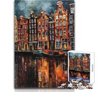Puzzle da 1000 pezzi per adolescenti Amsterdam Paesi Bassi Rompicapo Giochi per famiglie Analisi e logica Giocattolo Decorazione da parete Dimensioni 50x75cm