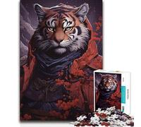 Puzzle da 1000 pezzi per adolescenti, analisi e gioco di logica con pittura di tigre guerriera, rompicapo per ragazzi dai 14 anni in su, 50x75cm