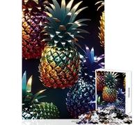 Puzzle da 1000 pezzi per adolescenti ananas metallizzato arcobaleno gioco per famiglie migliora la memoria giocattolo decorativo per la casa rafforza l'amore tra le coppie (38x26cm)