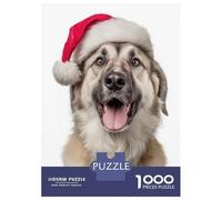 Puzzle Da 1000 Pezzi Per Adolescenti Anatolian Shepherd Dog with Santa Hat Puzzle Per Adulti Giochi Rilassanti Taglio Di Precisione Regali Unici Per Compleanni E Occasioni Speciali 38x26cm/1000pcs