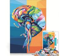 Puzzle da 1000 pezzi per adolescenti, anatomia del cervello colorata in stile pop art, decorazione da parete, passatempo ideale per le vacanze a casa, per rafforzare il legame di coppia 38x26cm