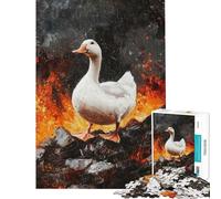 Puzzle da 1000 pezzi per adolescenti anatra bianca nella lava puzzle antistress per adulti regalo per donne difficile e stimolante (dimensioni 50x75cm)
