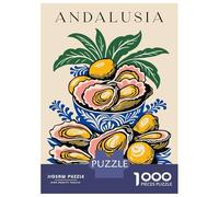 Puzzle Da 1000 Pezzi Per Adolescenti Andalusia Oysters And Lemons Still Life Puzzle Per Adulti Antistress Giocattoli Migliorano La Memoria Ideale Come Regalo 52x38cm/1000pcs