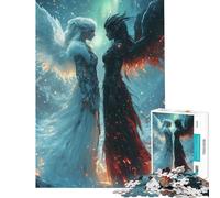 Puzzle da 1000 pezzi per adolescenti angelo contro demone puzzle per adulti giochi rilassanti decorazione perfetta ideale come regalo (dimensioni 38x52cm)