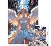 Puzzle da 1000 pezzi per adolescenti Angelo nella città Giocattoli antistress Idee regalo Gioco pratico Ogni pezzo è unico - Dimensioni 38x52cm