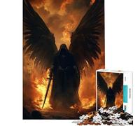 Puzzle da 1000 pezzi per adolescenti Angelo Oscuro con Spada Sfida per l'Intelligenza Giocattolo Educativo che Crea Coinvolgimento Migliora la Memoria Regalo di Compleanno (Dimensioni 38x26cm)
