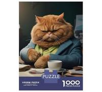 Puzzle Da 1000 Pezzi Per Adolescenti Angry Cat In Office Puzzle Per Adulti Giocattolo Decorazione Da Parete Analisi E Logica Aiutano L'esercizio Del Cervello 52x38cm/1000pcs