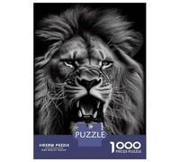Puzzle Da 1000 Pezzi Per Adolescenti Angry Lion Black And White Puzzle Per Adulti Giochi Rilassanti Decorazione Perfetta Attività Divertenti A Casa 70x50cm/1000pcs