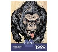 Puzzle Da 1000 Pezzi Per Adolescenti Angry Sabertooth Gorilla Illustration Puzzle Per Adolescenti Gioco Rompicapo Regali Per Donne Attività Divertenti A Casa 52x38cm/1000pcs