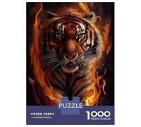 Puzzle Da 1000 Pezzi Per Adolescenti Angry Tiger Fire Animal Puzzle Per Adulti Giochi Rilassanti Decorazione Perfetta Attività Divertenti A Casa 52x38cm/1000pcs