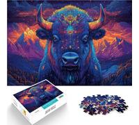 Puzzle da 1000 pezzi per adolescenti Animali astratti Bisonte Vacanza a casa: uccidere il tempo è ideale come regalo per tutta la famiglia 38x26cm