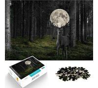 Puzzle da 1000 pezzi per adolescenti Animali Cervi Natura Selvaggia Fatto di legno per età 14+ Giochi educativi fai da te perché è ideale come regalo per tutta la famiglia misurare：50x75cm