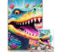 Puzzle da 1000 pezzi per adolescenti, animali, coccodrilli del Nilo, 1000 pezzi per adolescenti, gioco educativo per compleanni, Natale e 14 anni, 26x38cm