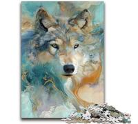 Puzzle da 1000 pezzi per adolescenti, animali, lupo, arte, giocattolo educativo intellettuale, fantastici regali e giocattoli, 26x38cm