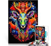 Puzzle da 1000 pezzi per adolescenti Animali psichedelici della foresta Rompicapo per con pezzi completamente interconnessi di forma casuale 52x38cm
