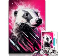 Puzzle da 1000 pezzi per adolescenti animali tasso del miele puzzle per adulti per giochi educativi giocattoli offerte come regali per tutta la famiglia 26x38cm