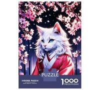Puzzle Da 1000 Pezzi Per Adolescenti Anime Cat in Kimono Puzzle Per Adolescenti Gioco Rompicapo Regali Per Donne Attività Divertenti A Casa 52x38cm/1000pcs