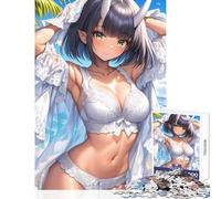 Puzzle da 1000 pezzi per adolescenti Anime Oni Girl in lingerie bianca Decorazione per la casa Giocattoli Regali di Babbo Natale segreto Gioco rompicapo Collezione di artisti Belle arti 38x26cm