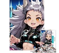 Puzzle da 1000 pezzi per adolescenti anime ragazza lupo in città giochi rilassanti giocattoli che creano dipendenza per coltivare la pazienza opera d'arte regalo decorazione da parete (38x26cm)