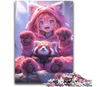 Puzzle da 1000 pezzi per adolescenti Anime Red Panda Girl per età 14+ Quiz Game Attività divertenti a casa, regalo di compleanno, regali di viaggio 26x38cm