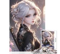 Puzzle da 1000 pezzi per adolescenti Anime Samurai Girl Decorazione per la casa Giocattoli Regalo per compleanni Gioco educativo per compleanno Natale Dimensioni 38x26cm
