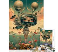 Puzzle da 1000 pezzi per adolescenti Anime Vintage Space Girl Decorazione per la casa Giocattoli Regalo per compleanni Gioco educativo per compleanno Natale Dimensioni 38x52cm