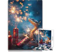 Puzzle da 1000 pezzi per adolescenti Anno del serpente - Fuochi d'artificio lunari Giocattoli Giochi educativi Sfida difficile Regalo per compleanni Dimensioni 38x52cm