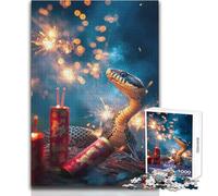 Puzzle da 1000 pezzi per adolescenti Anno del serpente - Fuochi d'artificio lunari Gioco intellettuale Giocattolo per trascorrere il tempo a casa Regali di Babbo Natale segreto Dimensioni 50x75cm