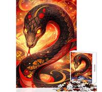 Puzzle da 1000 pezzi per adolescenti Anno del serpente - Serpente di fuoco Decorazione per la casa Giocattoli Ottimo regalo per giochi Gioco pratico Interessante riduzione dello stress 50x75cm