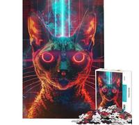 Puzzle da 1000 pezzi per adolescenti antico rituale del gatto aiuta a stimolare la mente decorazione murale per la casa giocattolo adatto a persone dai 14 anni in su (38x26cm)