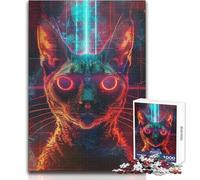 Puzzle da 1000 pezzi per adolescenti, antico rituale del gatto, bellissimo gioco di design, migliora la memoria, regalo per compleanni, dimensioni 50x75cm