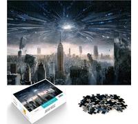 Puzzle da 1000 pezzi per adolescenti Apocalisse della città di New York dell'orrore Fatto di legno per 14+ Sollievo dallo stress Regali interessanti per ridurre lo stress misurare：50x75cm