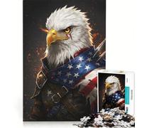 Puzzle da 1000 pezzi per adolescenti "Aquila americana guerriero", gioco pratico, sfida impegnativa, collezione d'artista, belle arti 38x26cm