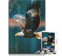 Puzzle da 1000 pezzi per adolescenti Aquila calva in volo, accogliente e rilassante, divertimento per il tempo libero, vestibilità perfetta, giocattolo di alta precisione, dimensioni 50x75cm