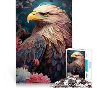 Puzzle da 1000 pezzi per adolescenti aquila calva tra i fiori Giocattoli di gioco impegnativi è ideale come regalo per tutta la famiglia 38x26cm