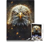 Puzzle da 1000 pezzi per adolescenti, aquila feroce e luminosa, rilassante, per il tempo libero, preciso, ad incastro, giocattolo di precisione, dimensioni 50x75cm