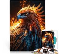Puzzle da 1000 pezzi per adolescenti Aquila reale in fiamme Allena il tuo cervello e le tue mani Lista dei desideri con Babbo Natale 52x38cm